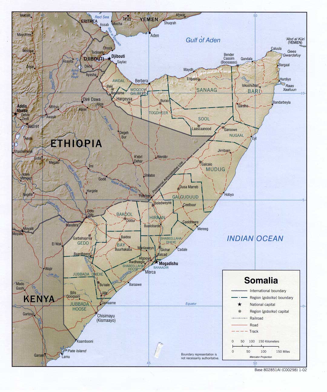relief de la Somalie
